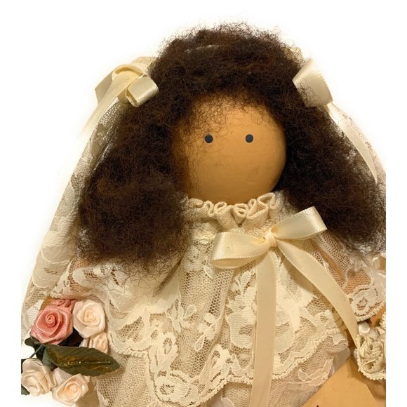 Lizzie High Doll The Wedding  copyright 1987 Wooden Folk Art Bride and Groom - Picture 7 of 8